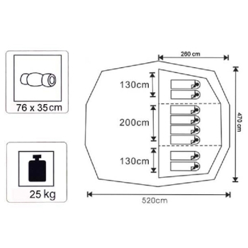 Namiot SKANDIKA COPENHAGEN XXL 8-osobowy 5000mm